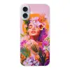 Vrouw - Abstract - Cirkel - Bloemen Apple iPhone 16 Plus klein -3d