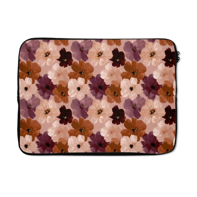 Laptophoes Bloemen - Abstract - Aardetinten
