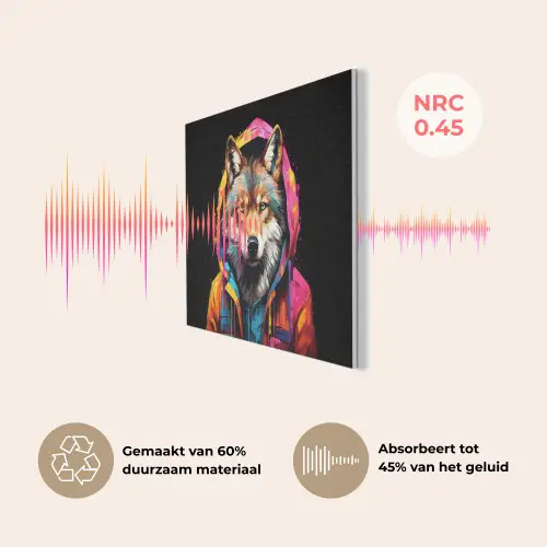 Graffiti - Wolf - Jas - Zwart PET vilt klein -USP_NL