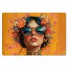 Vrouw - Bloemen - Aesthetic - Oranje Placemat vinyl groot -zzsfeer1_Kitchenyeah-website