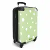 Groene achtergrond met witte stippen NBS - Handbagage koffer - Unisex middel -productfoto_3d