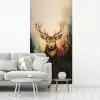 Hert - Geverfd - Gewei - Bruin fotobehang vinyl groot -woonkamer