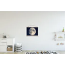 Ruimte - Maan - Kosmos textielposter latten blank klein -kinderkamer
