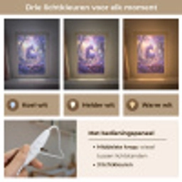 Eenhoorn - Paars - Sprookje - Fantasy dier Light Box met kabel klein -USP_lichtkleurNL