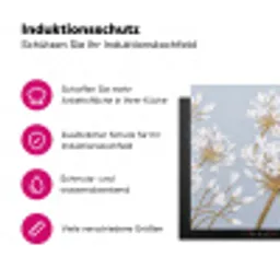 Illustratie - Bloemen - Blauw Inductie beschermer vinyl 3mm klein -zzzzzzz-lf-ups