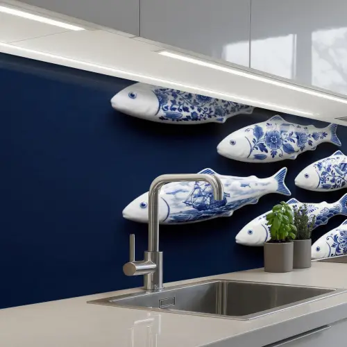 Vissen - Delfts - Blauw - Keramiek keuken achterwand 2 middel -3d_schuin