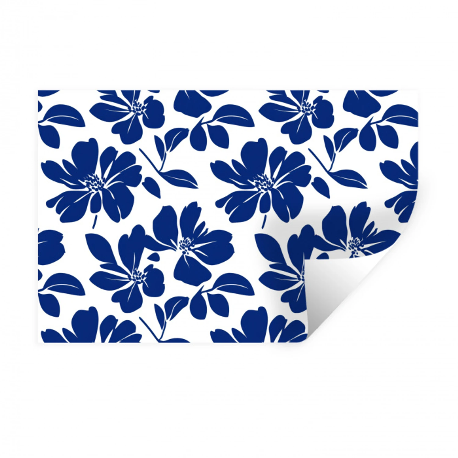 Floraal - Modern - Blauw Muursticker klein 286 -3d