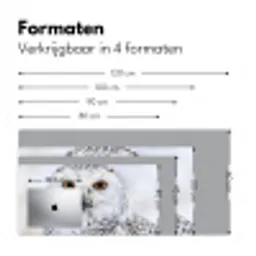 Sneeuwuil - Oog - Wildlife - Wit Muismat XXL klein -sfeer5