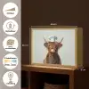 Schotse Hooglander - Bruin - Hoorns - Kokskleding Light Box met batterij (Wandlamp) middel -USP_websiteoverzichtNL