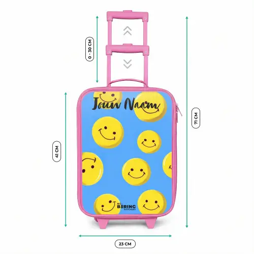 Vrolijke smileyregen Kinderkoffer - Roze klein -productfoto_formaten