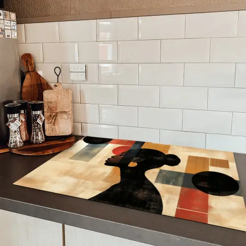 Zijaanzicht - Vrouw - Vormen Inductie beschermer vinyl 3mm klein -sfeer3