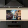 Stad - Gracht - Zon - Fietsen keuken achterwand spatscherm klein -sfeer1