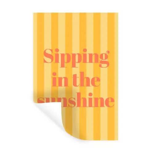 Gestreept - Geel - Sunshine - Letters Muursticker klein -3d