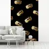 Macarons - Patroon - Goud - Zwart fotobehang vinyl groot -woonkamer