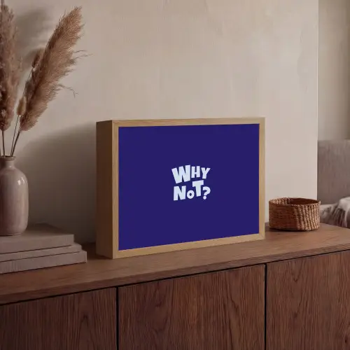 Blauw - Why not - Minimalistisch Light Box met batterij (Wandlamp) middel -sfeer2