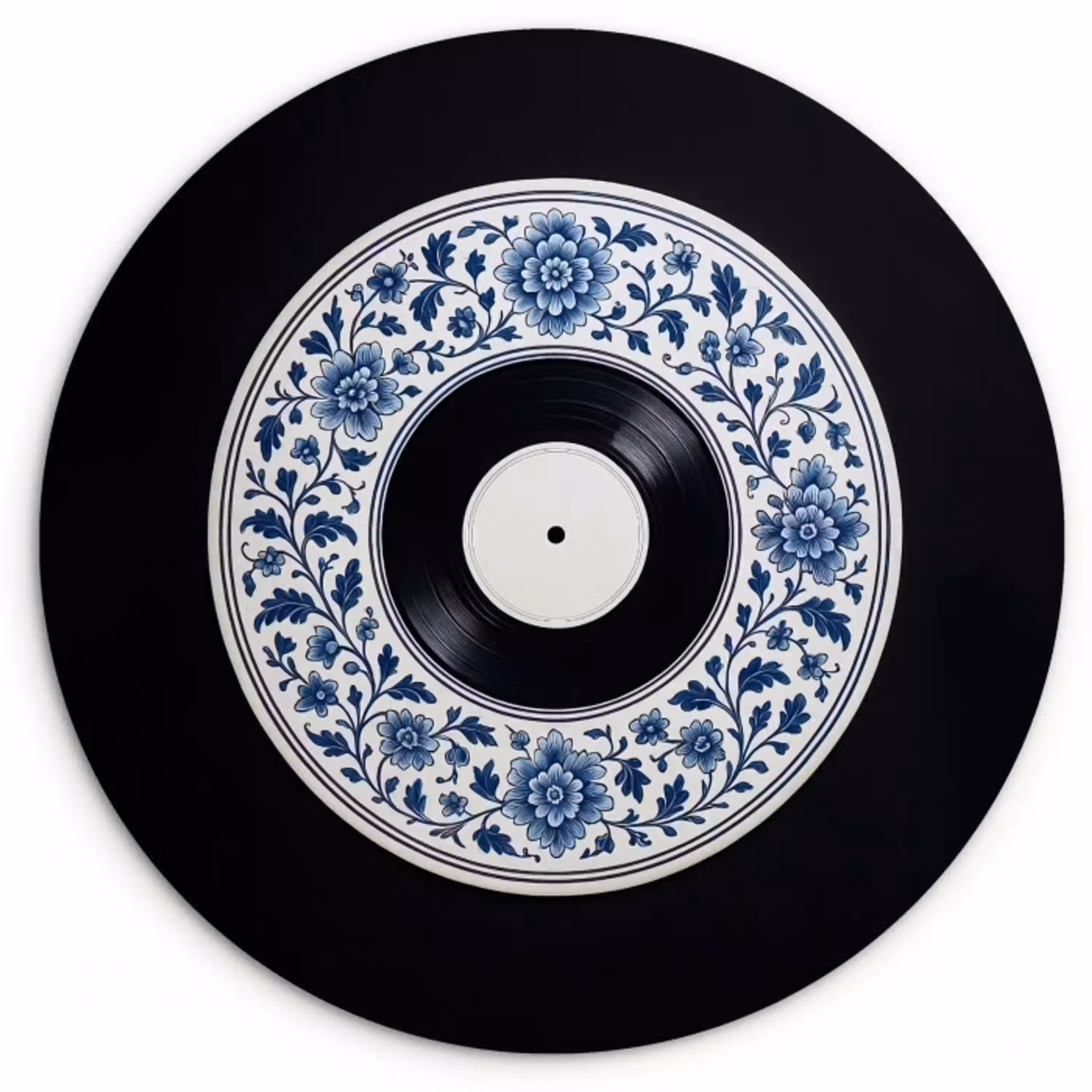 Vinyl - LP - Delfts Blauw - Muziek Wandcirkel plexiglas klein -3d