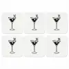 Cocktail - Glas - Olijf - Minimalistisch onderzetter kurk middel -3d