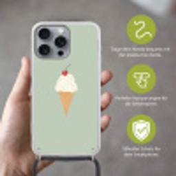 Illustratie - Ijsje - Spikkels - Kers Hoesje iPhone 16 Pro Max met koord klein -sfeer2_DE