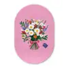 Bloemen - Quote - Kaartje - Kleurrijk Wandcirkel Ovaal Forex klein -3d