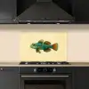 Vis - Blauw - Stippen - Schubben keuken achterwand spatscherm klein -sfeer1