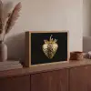 Aardbei - Goud - Zwart - Chrome Light Box met batterij (Wandlamp) middel -sfeer2