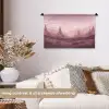Landschap - Mistig - Roze Wandkleed katoen klein -sfeer1