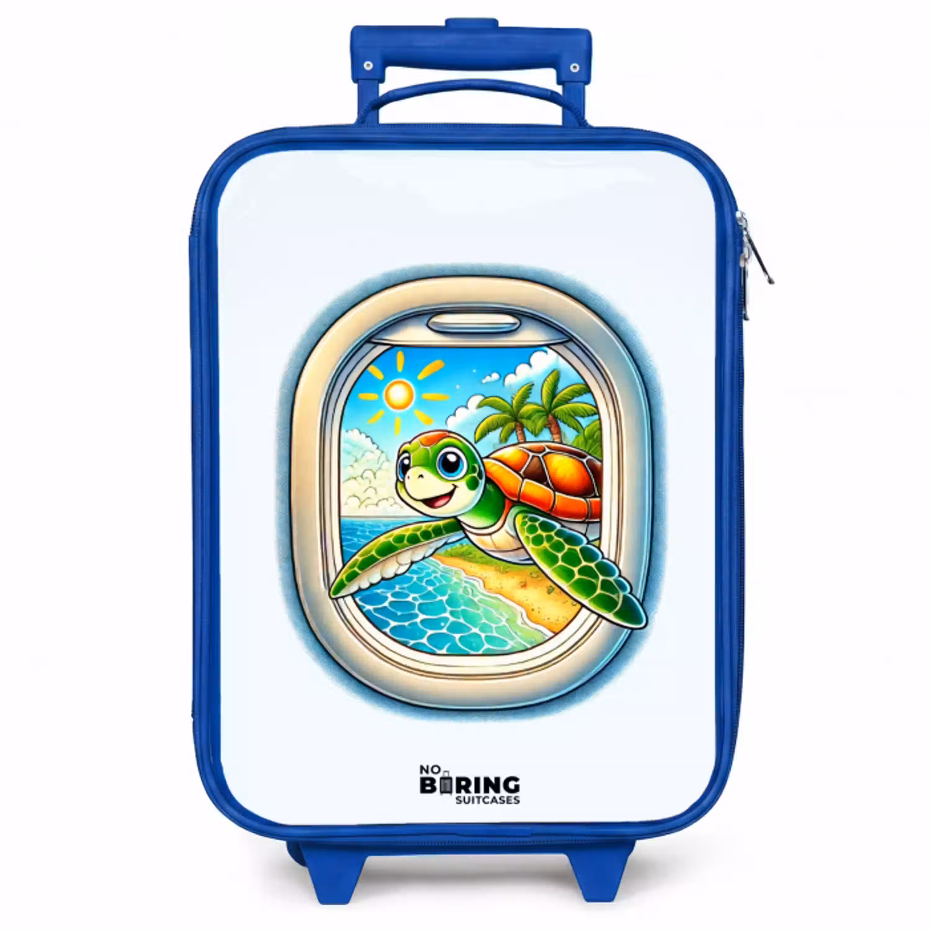 Schildpad bij een tropisch strand Kinderkoffer - Blauw klein -zzz_website3d