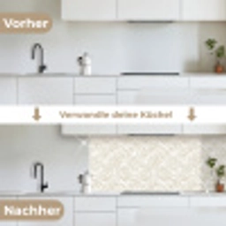 Abstract - Ruit - Beige keuken achterwand 2 middel 871 -voor-na_DE