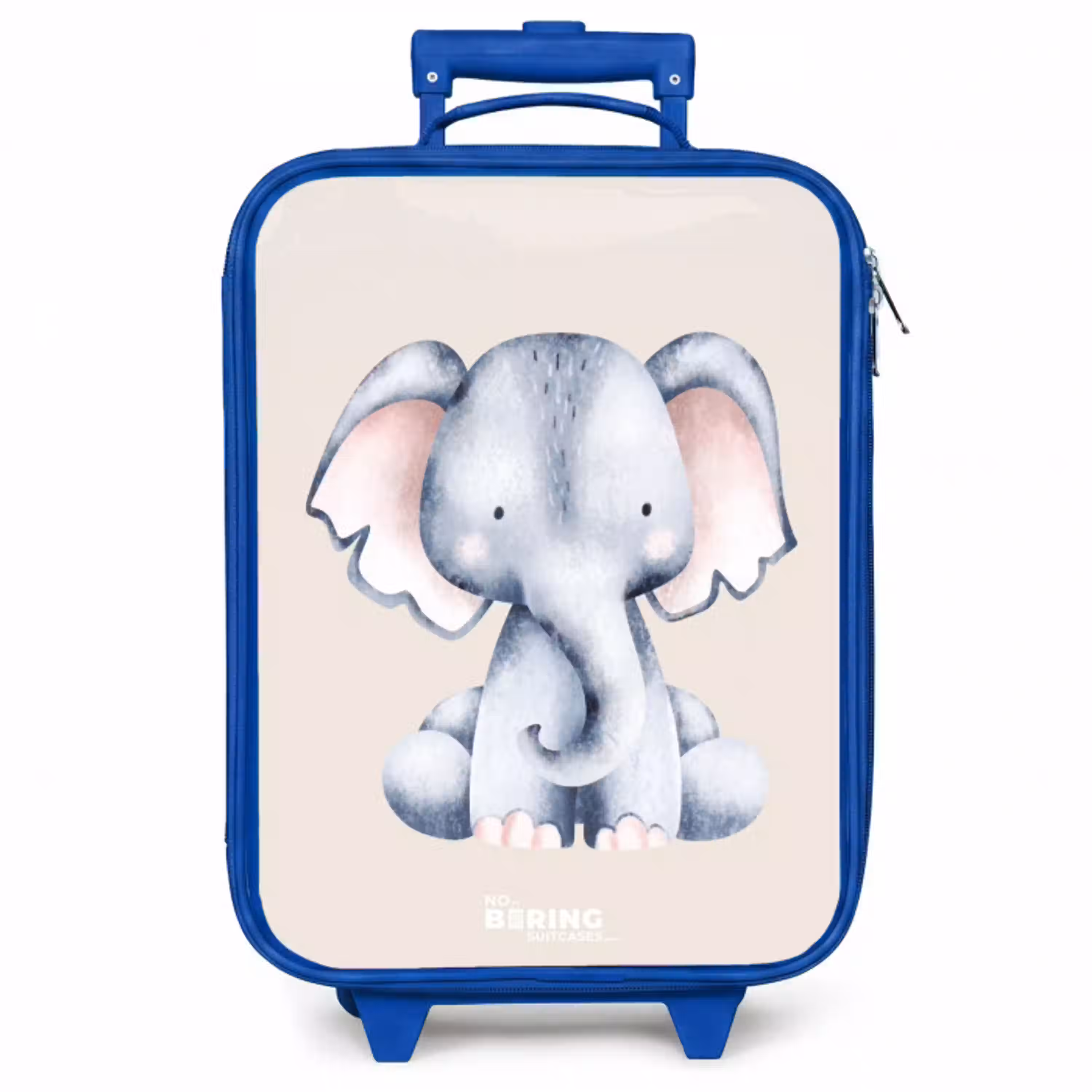 Olifant tekening tegen een beige achtergrond Kinderkoffer - Blauw klein -zzz_website3d