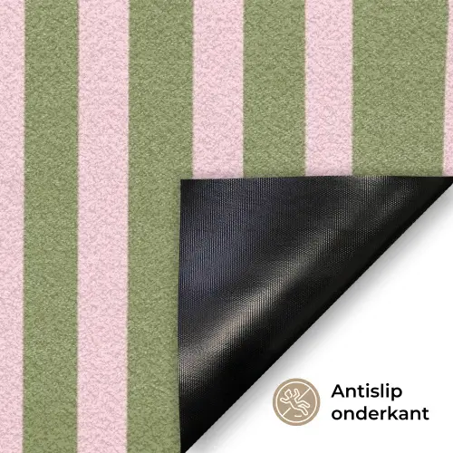 What's the best that could happen - Strepen - Groen - Roze Deurmat klein -antislip_NL