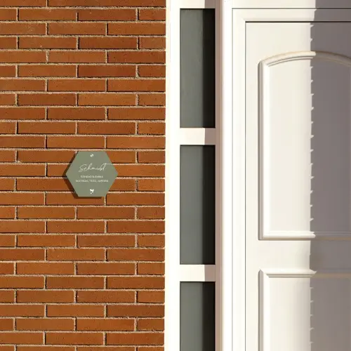Olijfgroen - Sierlijk Naambord Hexagon klein -sfeer3-hexagon-XS