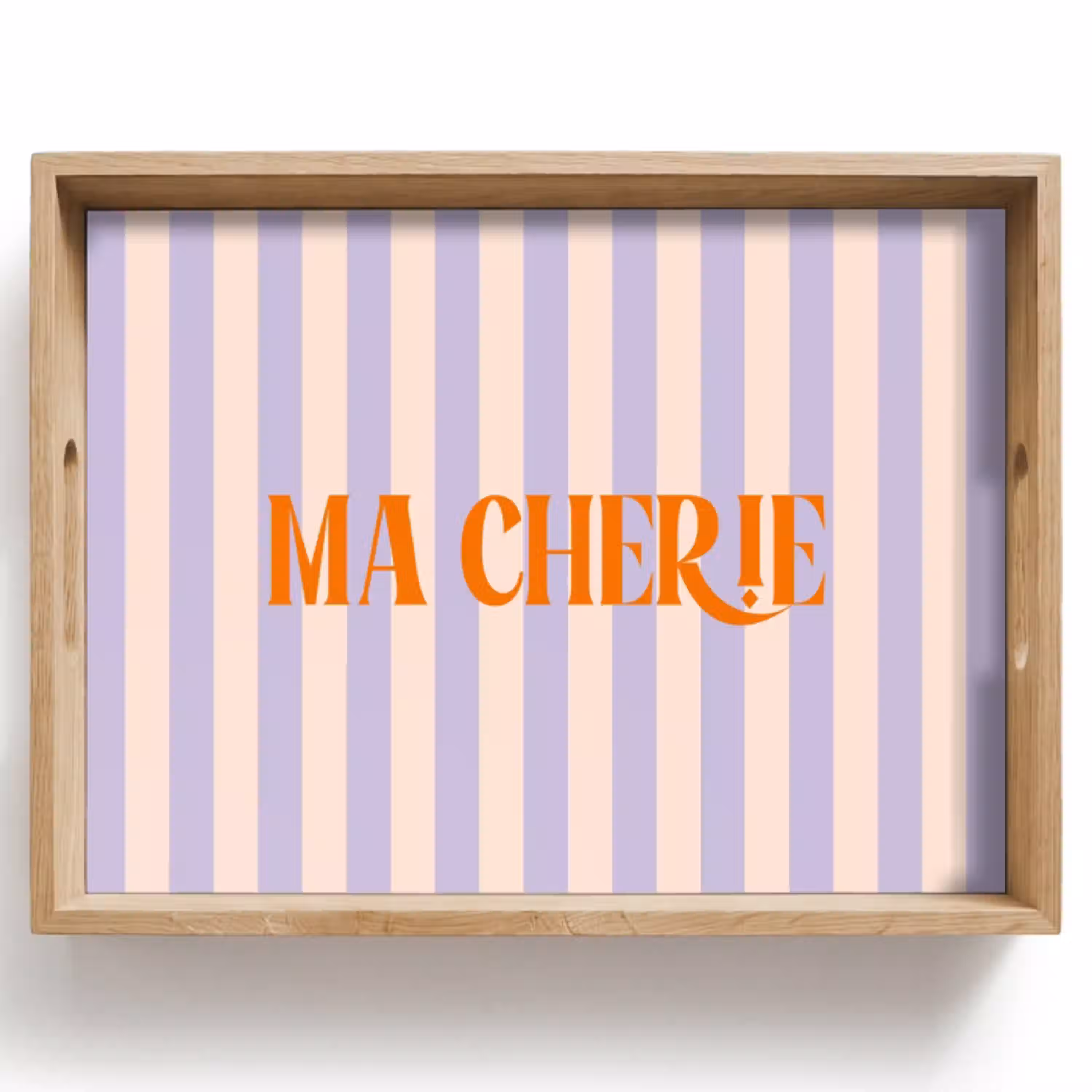 Lila - Oranje - Strepen - Ma Cherie Dienblad Rechthoek middel -z3d_shopping