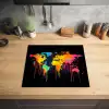 Wereldkaart - Verf - Kleurrijk - Graffiti - Wereld Inductie beschermer vinyl 3mm middel -sfeer5