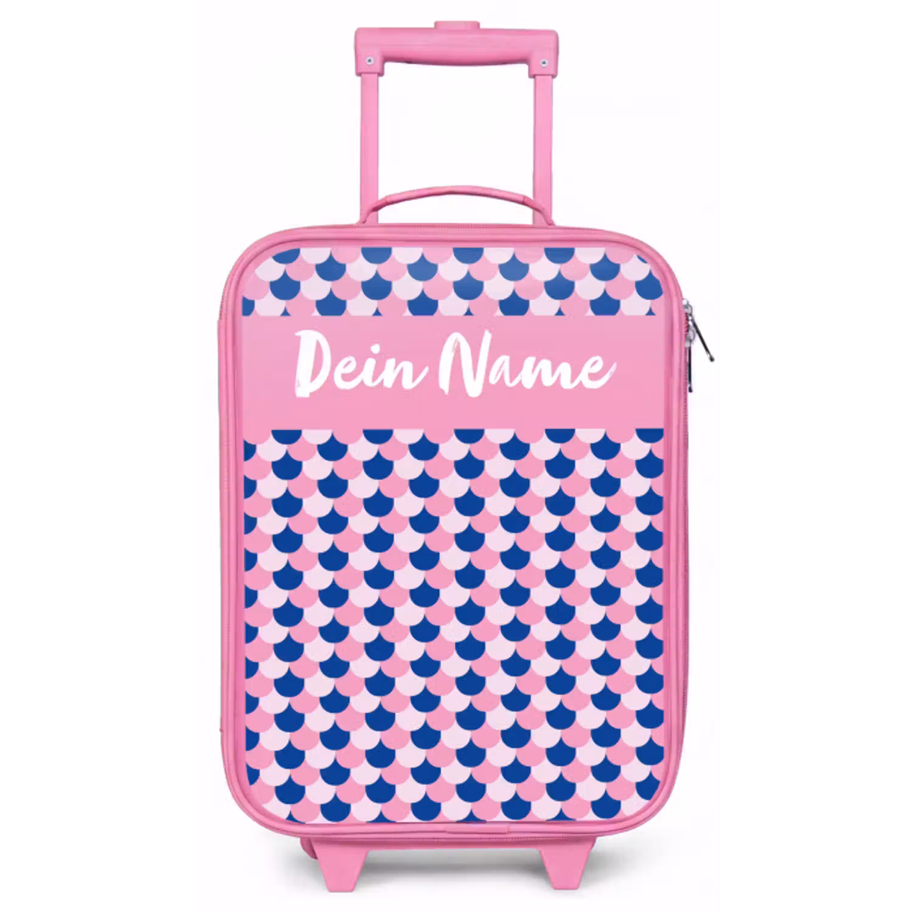 Schubben - Patroon - Blauw - Roze Kinderkoffer - Roze klein -zz3dotto