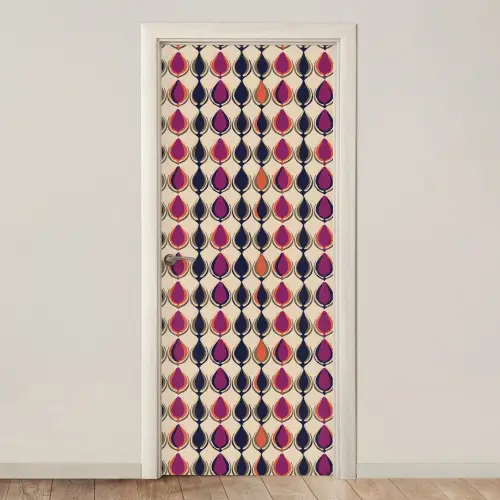 Vintage - Retro - Kleurrijk deurposter klein 289 -3d_beige