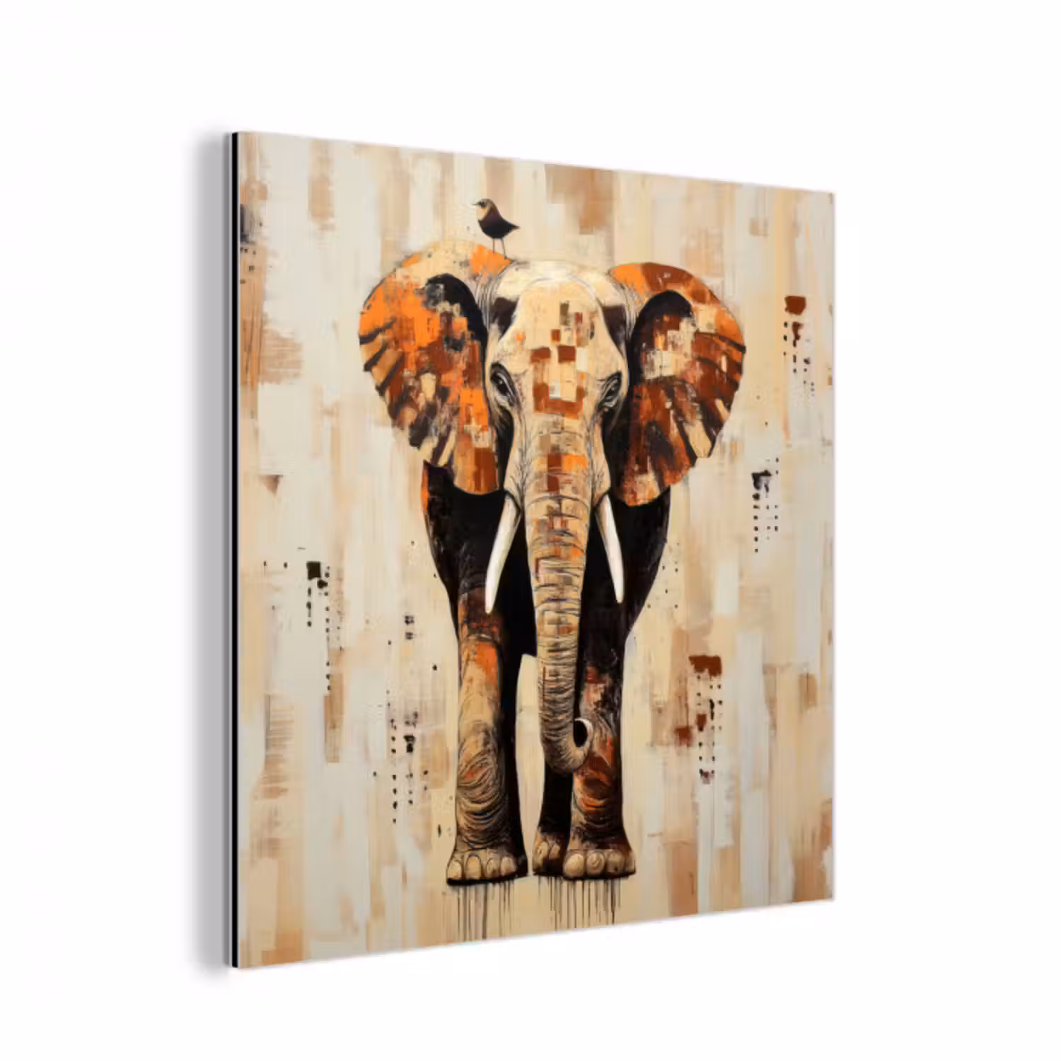 Alu-Dibond-Bild - Elefant - Rüssel - Mosaik - Abstrakt