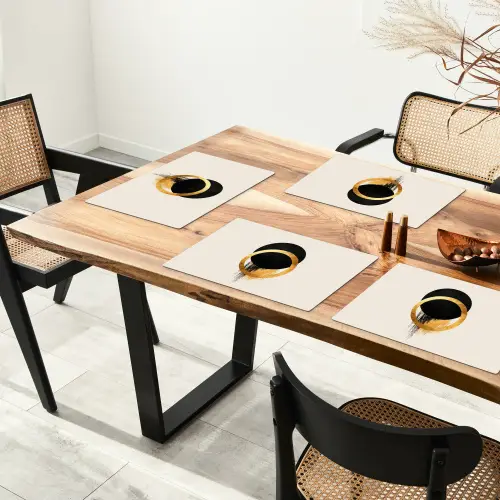 Abstract ontwerp - Zwarte cirkel - Verfvlekken Placemat vinyl groot -zzsfeer4_Kitchenyeah-website