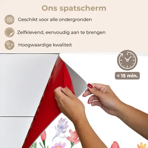 Bloementuin - Kleurrijk - Eieren keuken achterwand spatscherm klein -spatscherm_NL