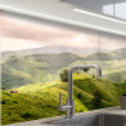 Landschap - Heuvels - Groen keuken achterwand 2 middel -zzzz3d_schuin