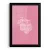 Frambozen - Steel - Getekend - Roze fotolijst zwart zonder passe partout klein -3d