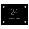 Zwart vlak - Klassiek Naambord Rechthoek middel -3d
