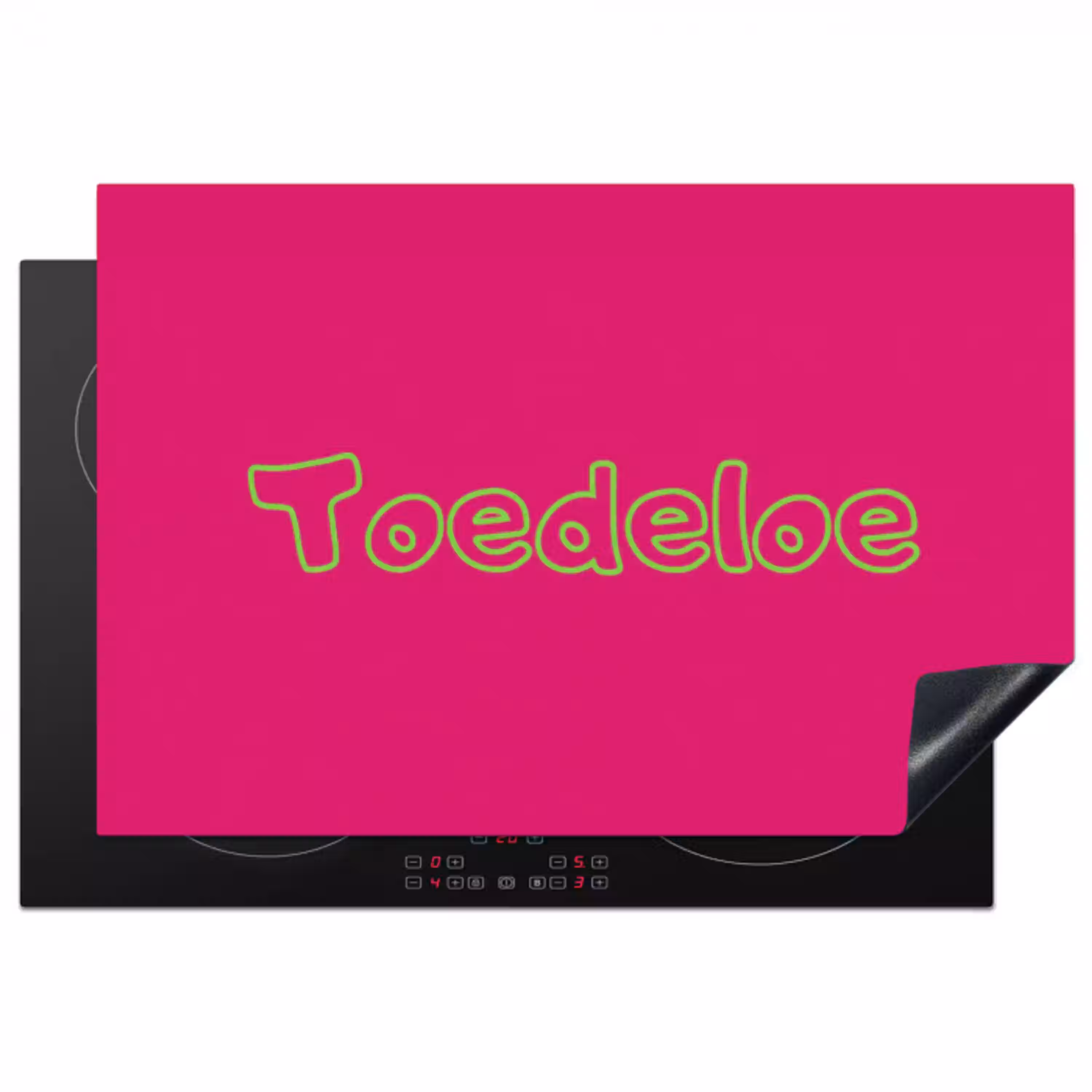 Toedeloe - Groen - Roze Inductie beschermer vinyl 3mm klein -3d