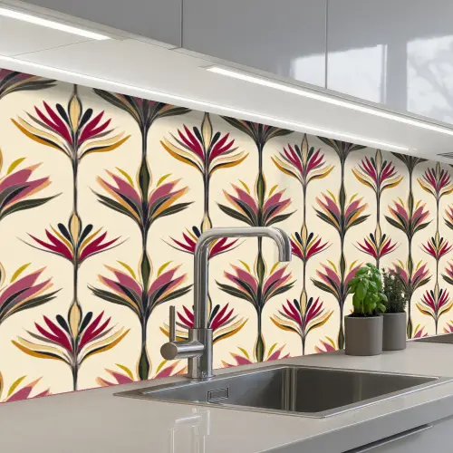 Waaier - Motief - Kleurrijk keuken achterwand 2 middel 871 -3d_schuin