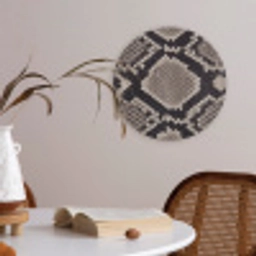 Slangenleer - Patroon - Beige Akoestische PET Vilt - Rond klein -sfeer3