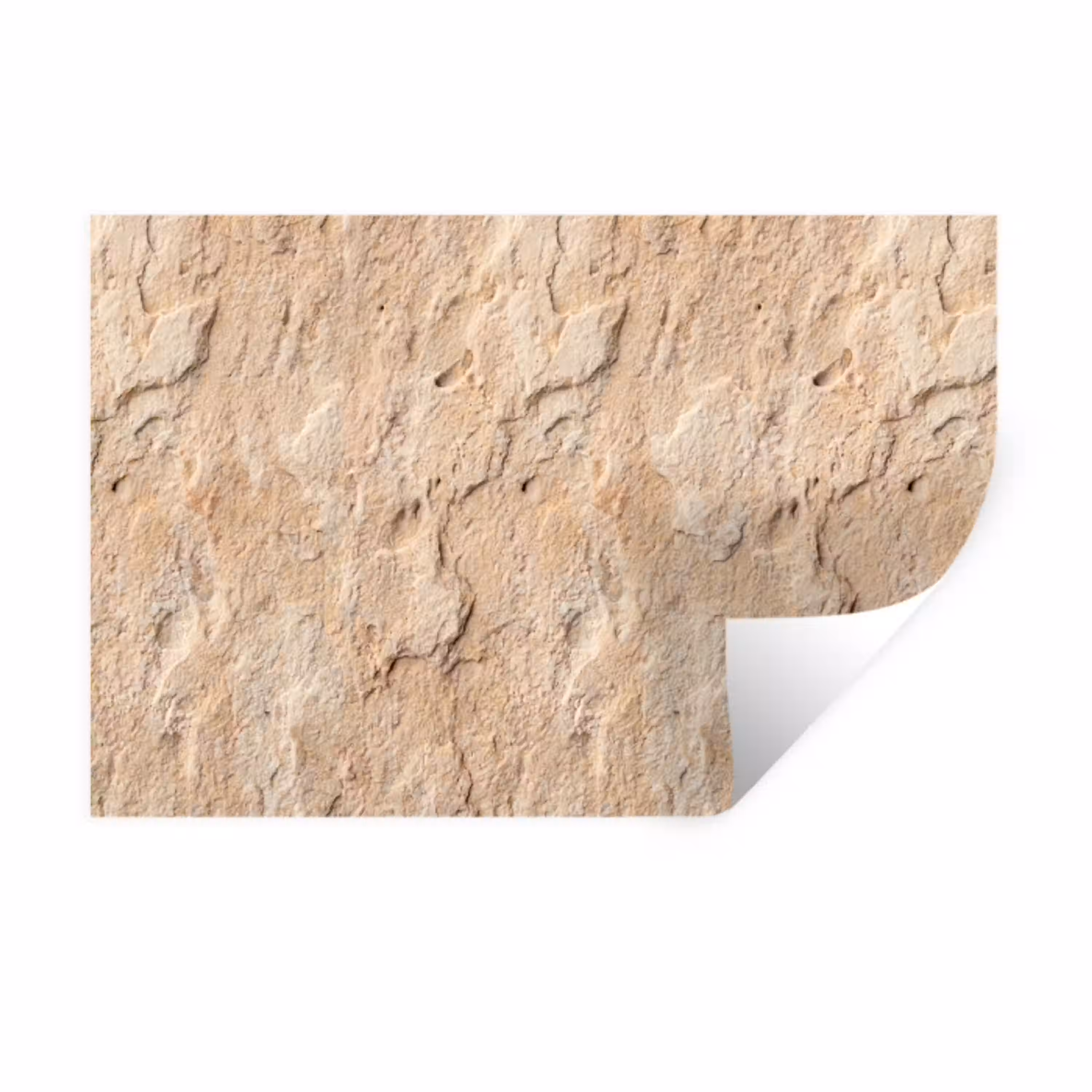 Textuur - Steen - Natuur - Beige Muursticker klein -3d