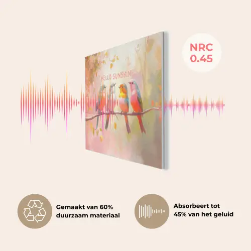 Vogels - Tak - Quote - Roze PET vilt klein -USP_NL