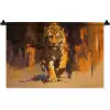 Tijger - Geschilderd - Oranje - Penseelstreken Wandkleed katoen klein -zz3d