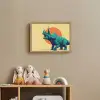 Triceratops - Cirkel - Oranje - Hoorns Light Box met batterij (Wandlamp kind) middel -sfeer2_kind
