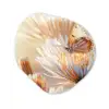Vlinder - Bloem - Oranje Wandcirkel Organisch Aluminium middel -3d