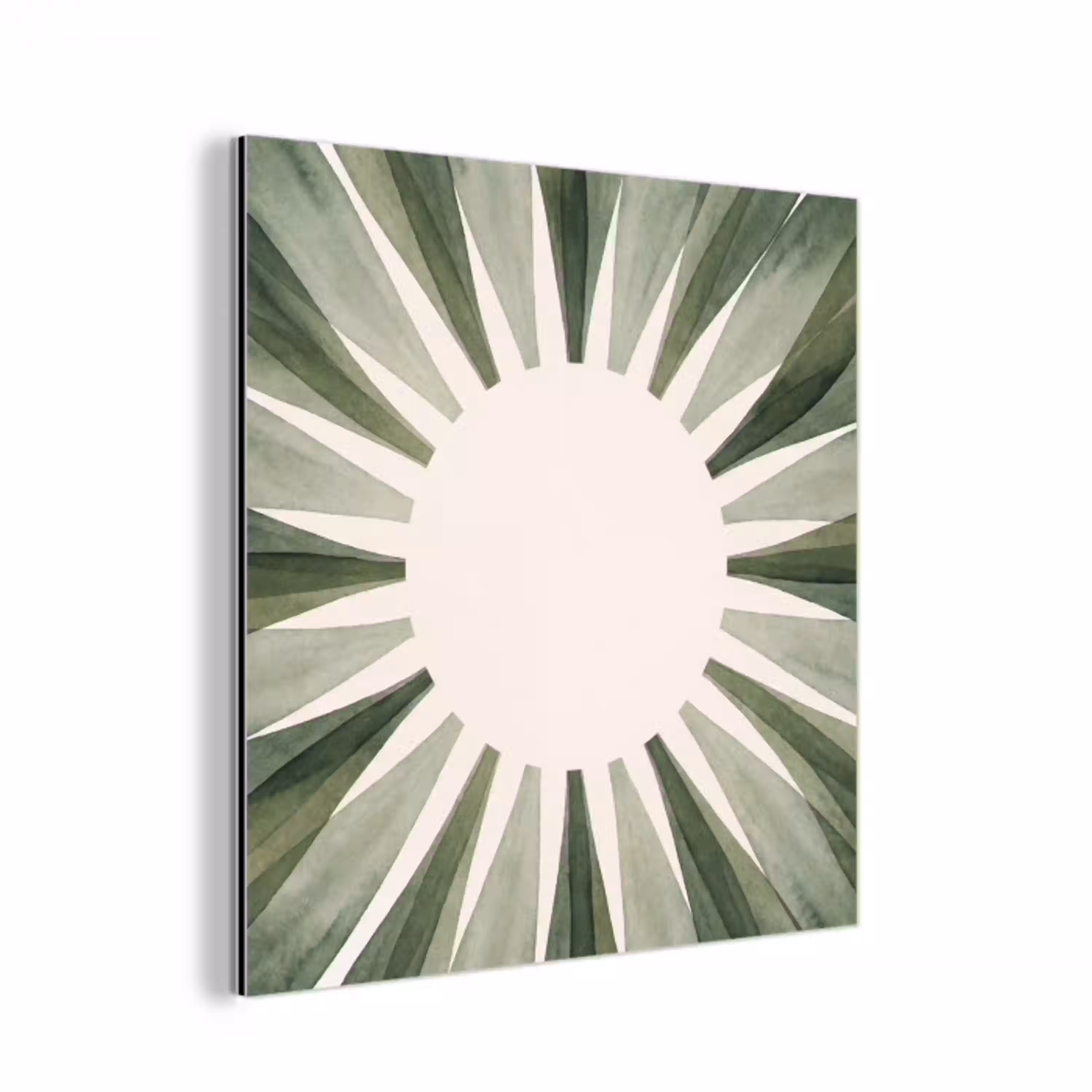 Planten - Abstract - Waterverf - Groen - Natuur aluminium wit klein -3d